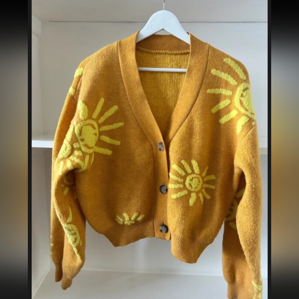 Cider Mustard Sunburst Cardigan